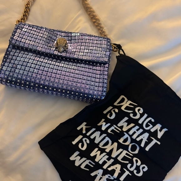 NWT Kurt Geiger London Blue Party Flower Mini Bag + Dusty - Picture 4 of 10